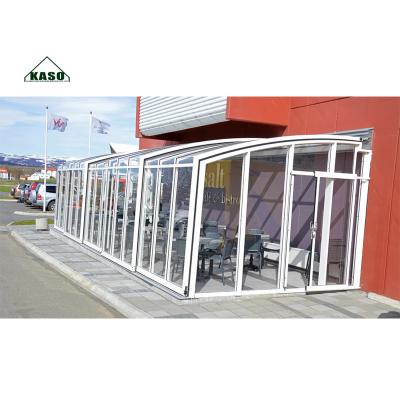 China Modern Telescopic Retractable Sunroom Mobile Solarium Patio Fences for sale