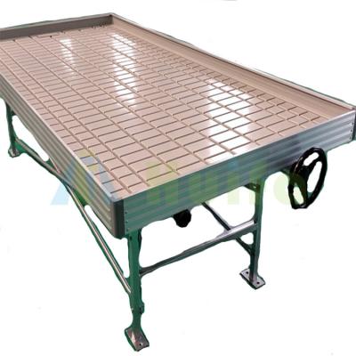 China Flower and Vegetable Growing ABS Flood Tray With Rolling Bench Hydro Flood Table for sale