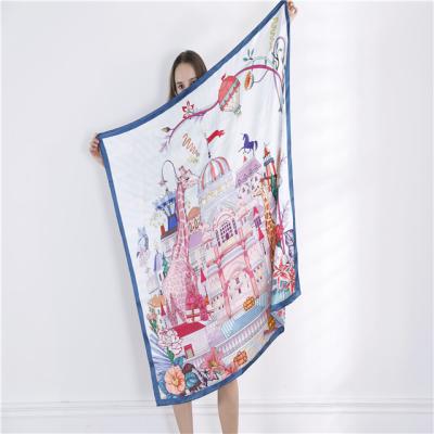 China Wholesale Square Customized 100% Pure Mulberry Silk Luxury Silk Scarf for sale