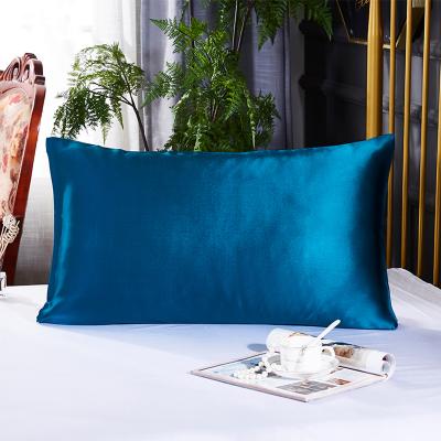 China Queen Size Pillowcase Mulberry Silk Pillowcase Anti-static Hot Selling Comfortable And Soft Royal Blue Silk Cover 100% Royal Blue for sale