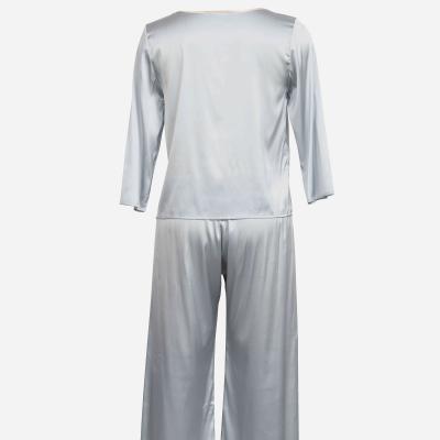 China Pure mulberry silk QUICK DRY pajamas set long sleeve sleepwear nightgowns pants loungewear for sale