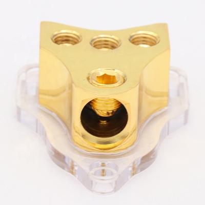 China Automotive 0/2/4 In 0/2/4 Out Meter Power Distribution Copper Block For Car Audio Splitter (1 Into 3) for sale