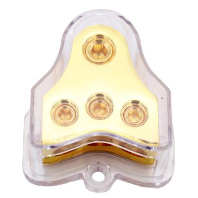 China Automotive 0/2/4 In 0/2/4 Out Meter Power Distribution Copper Block For Car Audio Splitter (1 Into 3) for sale