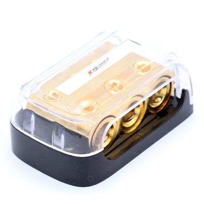 China Auto Gauge 0/2/4 Into 0/2/4 Gauge Out Power Distribution Copper Block For Car Audio Splitter (3 Into 4) for sale