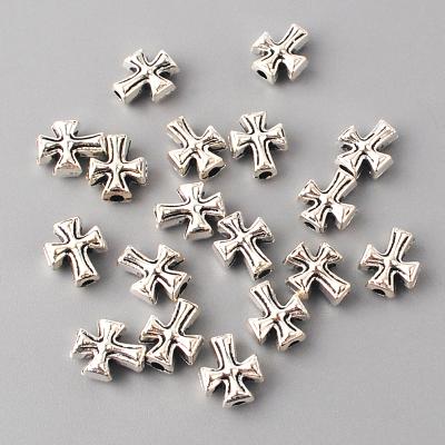 China For Catholic Rosary Necklaces Making Accessories Antique Silver Plated Zinc Alloy Metal Cross Beads For Rosary Making for sale