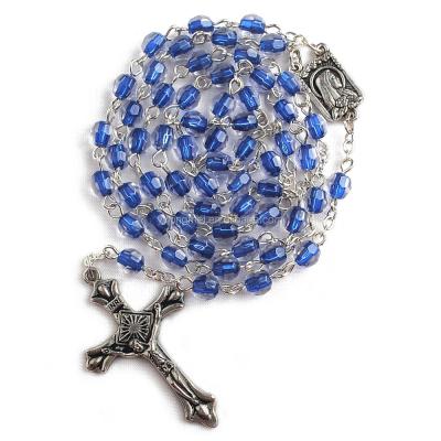 China Religious Catholic Crucifix 6mm Rosary Beads Italy Beads Pendant Necklace Religious Ware Acrylic For Church for sale