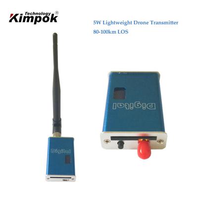 China 80~100km Lightweight FPV Wireless Video Transmitter 5000mW Drones Sender 64*40*15mm for sale