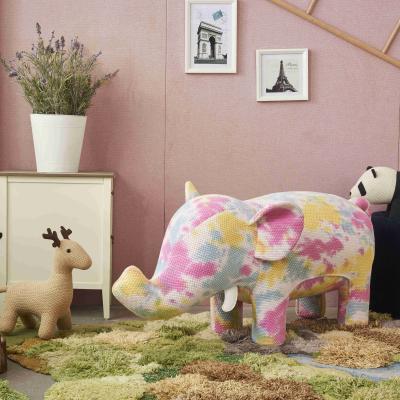 China Living Room Furniture Wooden Frame Cute Structure Animal Elephant Stool For Kids for sale