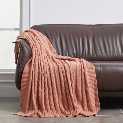 China PORTABLE wholesale high quality super soft knitted blanket for bedroom living room for sale