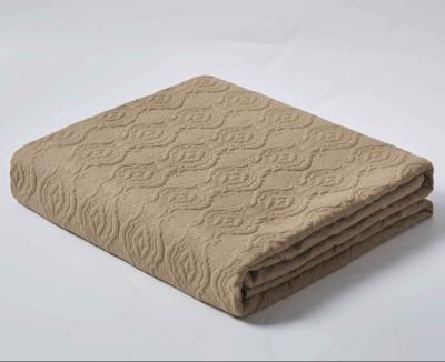 China Wholesale High Quality TWILL Soft and Comfortable Linen Brown Striped Household Bedspread for sale