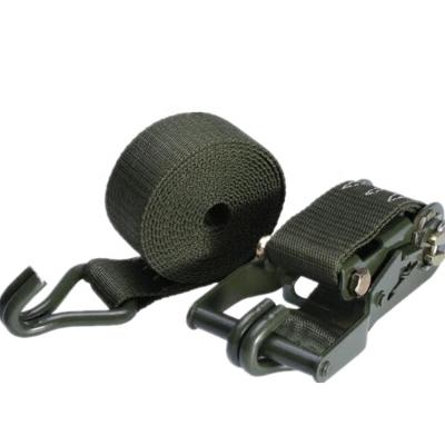 China When doing cargo lashing tie the green ratchet tie down the retractable ratchet strap for sale