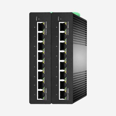 China DC 12V-57V 8 Port Industrial Unmanaged Ethernet Switch With 8 Gigabit RJ45 Ports for sale