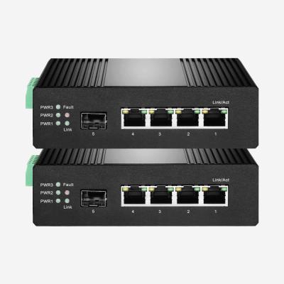 China De Schakelaar van Ce ROHS 10Gbps 100 Mbps Ethernet met 1 SFP 4 RJ45-Havens Te koop