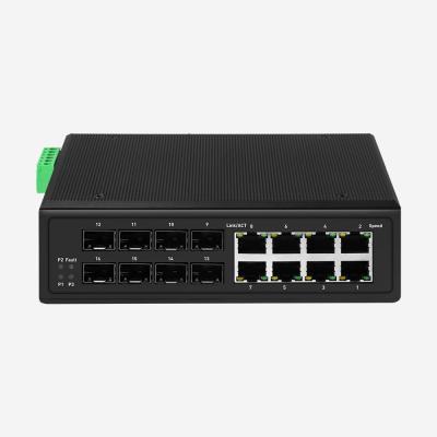 China 8 RJ45 8 SFP 16 Port Layer 2+ Switch STP RSTP Full Gigabit Switch for sale