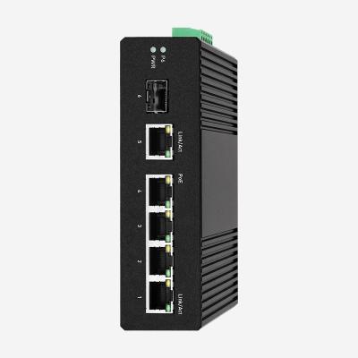 China STP/RSTP 5 Gigabit RJ45 Industrial Smart Switch With 1 Gigabit SFP, 4 PoE Ports for sale