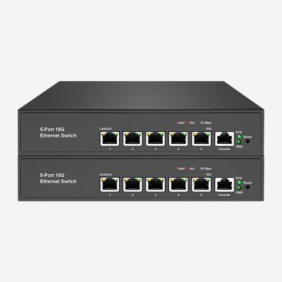 China ACL / QoS / VLAN ondersteund 10GB Switch met 5 100M/1000M/2.5G/5G/10Gbps RJ45-poorten Te koop