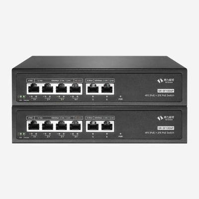 China 6 RJ45 Ports Unmanaged 100M PoE Ethernet Switch With LED Indicators And PoE power 60W for sale