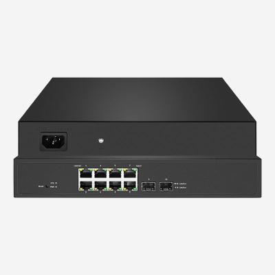 中国 8 RJ45 2 SFP Gigabit Smart PoE Switch With 130W PoE Power Output And QoS 販売のため