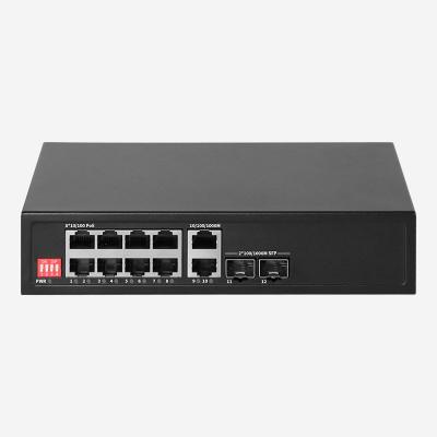 중국 9.6Gbps 10-Port Internal Power Unmanaged Desktop Gigabit Ethernet PoE Switch With Dip Switches 판매용