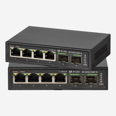 China Desktop Mounting 6 Port Ethernet Switch With 60Gbps Switching Capacity And 2500Mbps Port Speed Unmanaged for sale