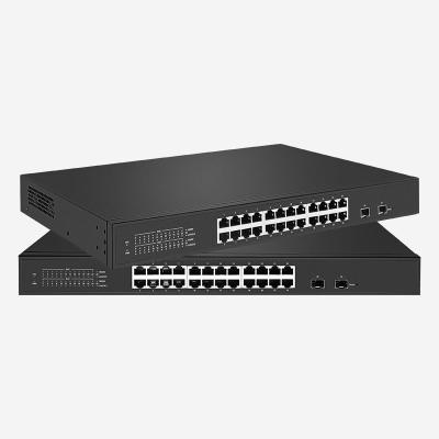 中国 24 ポート プロフェッショナル ギガビット PoE スイッチ 30W PoE パワーと 2 SFP ポート 販売のため