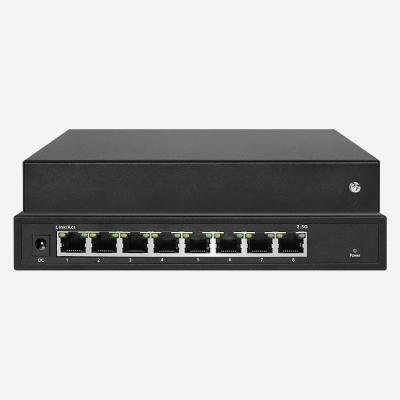 Cina 8 RJ45 2.5 Gb Ethernet Switch avanzato e leggero con alimentazione DC 12V 1.5A in vendita