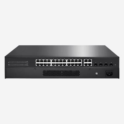 China 24 10/100/1000 Mbps RJ45 Ports Gigabit Smart Switch with Jumbo Frame 9K Bytes 440*190*45mm for sale