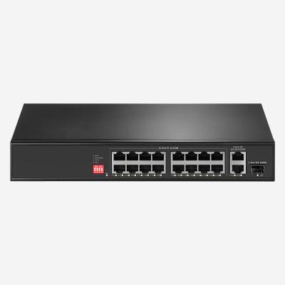 Китай 16 10/100/1000M RJ45 Тип порта Неуправляемый коммутатор Ethernet с 2 10/100M RJ45 и внутренним питанием продается