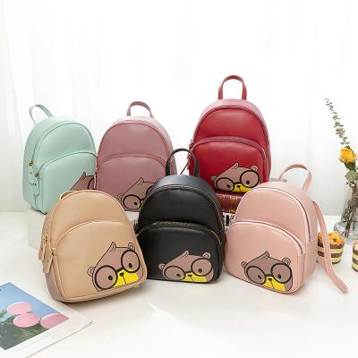 China Anti-theft cute cartoon printed small school bags kids backpack soft pu women bagpack set boy and girls backpack for sale