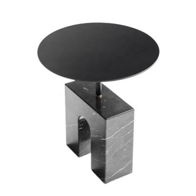 China Coffee Tea Table Stainless Steel Modern Marble Top Low Side Table for sale