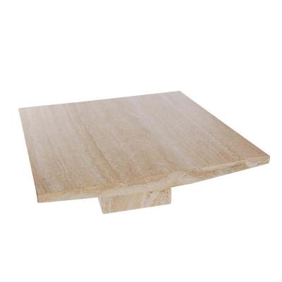 China Modern Luxury Square Travertine Coffee Table Living Room Furniture Corner Stone Beige Stone Coffee Tables for sale