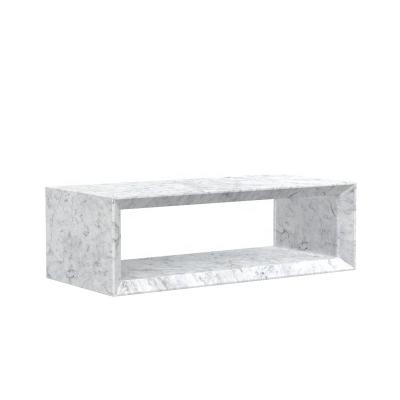 China New style hotel villa furniture high quality marble stone rectangle coffee tables white marble coffee table for living room for sale