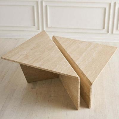 China Nordic Italian modern minimalist modern travertine coffee table designer living room designer sofa side table simple modern simple center table for sale