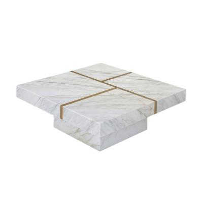 China Modern home side table marble frame sofa coffee table stainless steel coffee table simple gold luxury coffee tables for sale