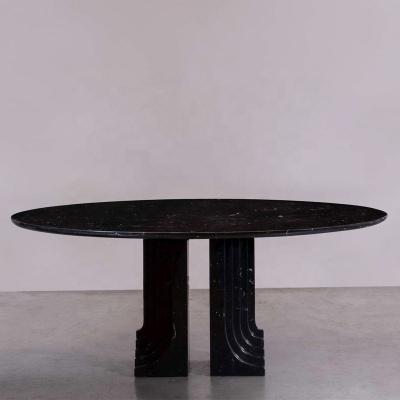 China Modern Modern Dining Furniture Luxury Dining Table Set 8 Seaters Black Marble Dining Table for sale