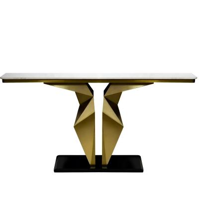 China Rectangle Modern Luxury Gold Console Tables Living Room Furniture Marble Top Console Table for sale