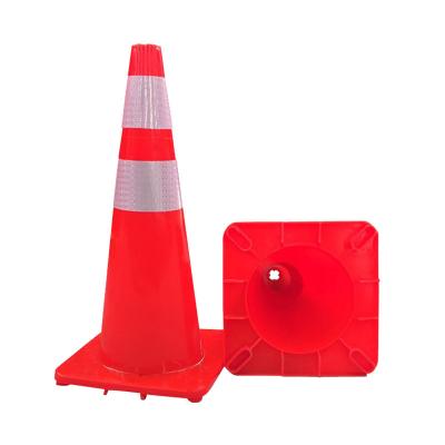 China Pavement Safety Signs Road Safety Cone/Flexible Traffic Cone 450 500 750 700mm PVC Road Safety Reflective Road Cone for sale