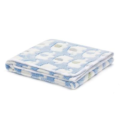 China High Quality Cozy Soft Stocked Coral Fleece Elephant Print Warn Pet Blanket for sale