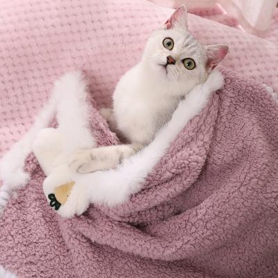 China Wholesale Stocked Cozy Warm Bedspread Pet Sleep Blanket For Dogs And Cats for sale