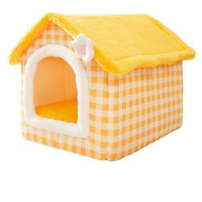 China Modern Multi Color Foldable Stored Pet House Shaped Bed Heated Detachable Animal Pet Cat House for sale