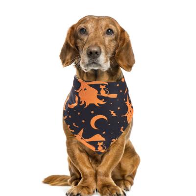 China Viable Custom Printed Halloween Christmas Scarf Dog Pet Side Bandanas Fabric for sale