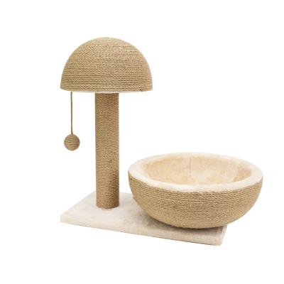 China High Quality Sustainable Simple Wooden Tower Large Pet Cat Tree Climbing Tree for sale