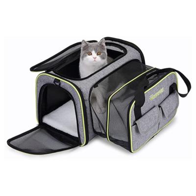 China Multifunctional Large Capacity Breathable Pet Stored Pet Expansion Bag Folding Convenient Handbag Outdoor Cat Bag for sale