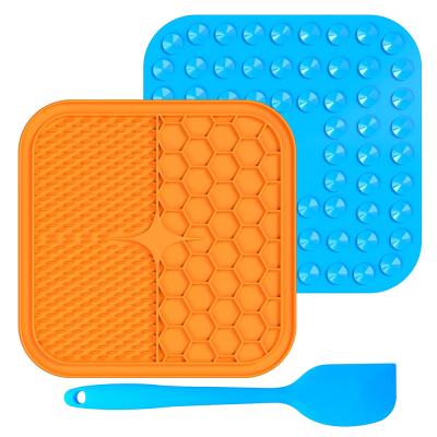 China Sustainable Large Size Pet Lick Slow Pad Mat 2 Packs With Strong Suction Cups for sale