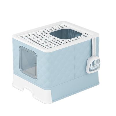 China New Creative Fully Enclosed Cat Litter Box Stocked Splashproof Cat Toilet For Sale for sale