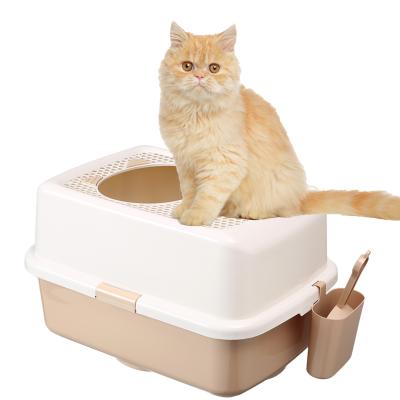 China Toilet Enclosed Ultra-Large Top Kitty Cat Entry Place Splash Proof Trash Can for sale