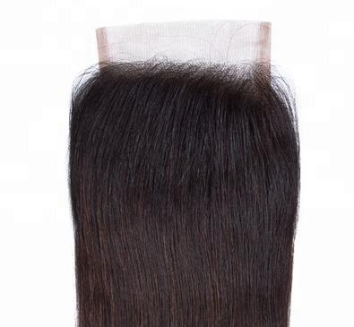 China Soft Glossy Design 5x5 Loose Bulk Silky Straight Wave Lace Front Closure Straight With Closure for sale