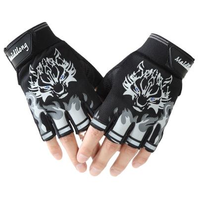 China Adult Children's Recycling Gloves Fitness Sunscreen Outdoor Exercise Half Finger Gloves for sale