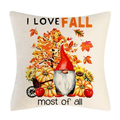 China Home Decor Thanksgiving Pumpkin Maple Leaf Truck Autumn Pillow Cushion Cover Fall Outdoor Covers Anti-Static Halloween Pillow Cover for sale