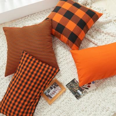 China Hot Selling Anti-static Sofa Couch Christmas Throw Pillows Plaid Halloween Plaid Covers Kiuree Farmhouse Lumbar Pillow Covers for sale